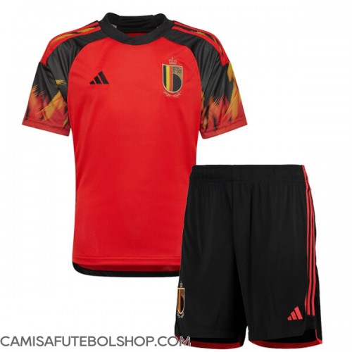 Camisa de time de futebol Bélgica Replicas 1º Equipamento Infantil Mundo 2022 Manga Curta (+ Calças curtas)
